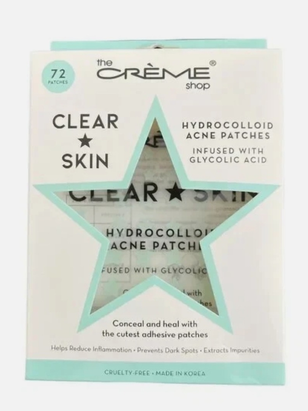 The creme shop Clear Skin Hydrocolloid Acne Patches – Mint 72 Patches / 3 Sizes